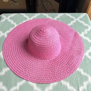 NEW Pink Wide Brim Sun Hat 100% paper